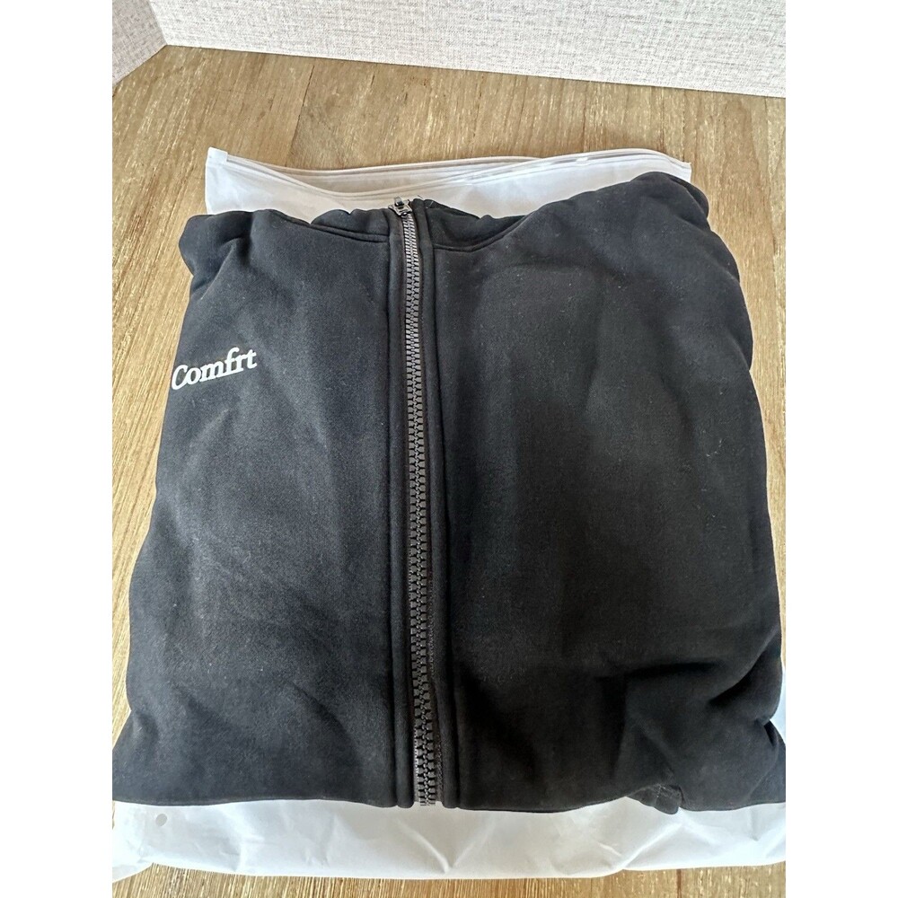 Comfrt Cloud Zip Hoodie Midnight Black Size Large NWT Heavyweight Oversized